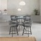 Armen Living Naomi and Chelsea 5-Piece Counter Height Dining Set in Black Metal and Gray Faux Leather SETNMCHGRBL5 - alternate 7